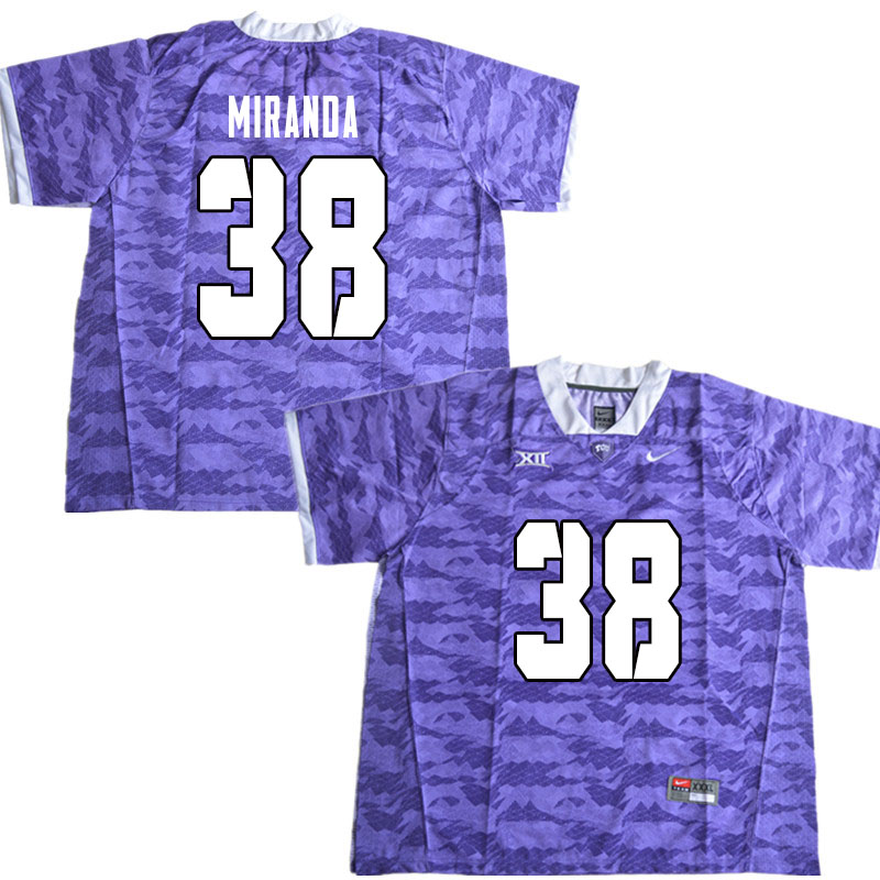 Men #38 Jose Miranda TCU Horned Frogs College Football Jerseys Sale-Limited Purple - Click Image to Close
